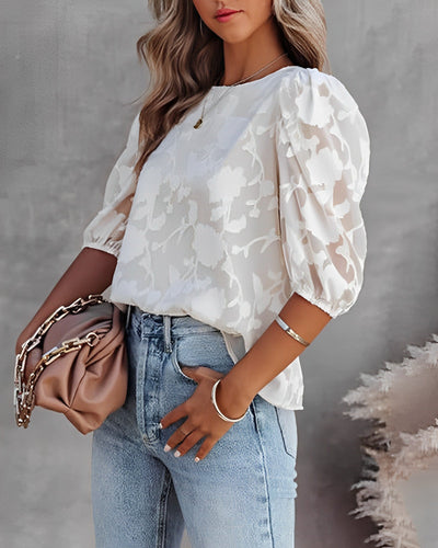 Lauren | Puff Sleeve Chiffon Shirt
