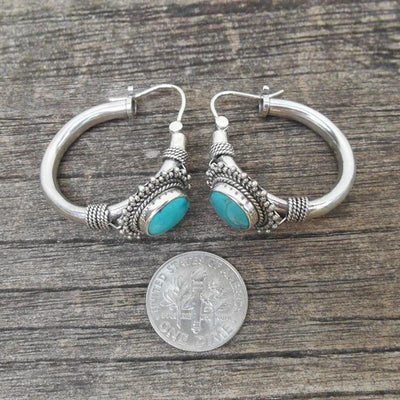Chic Turquoise Retro Earrings