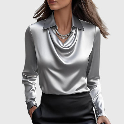 Sylvia | Luxe Shine Pleated Blouse