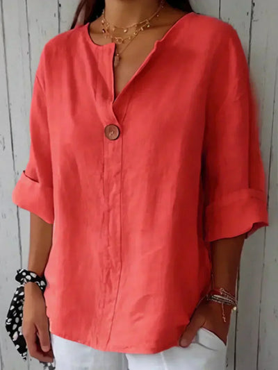 NORTHLINE STUDIO | BUTTON FRONT LINEN BLOUSE