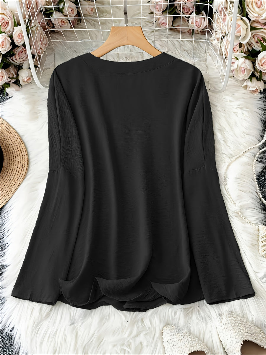 Shawna™ | V-Neck And Long Sleeve Blouse
