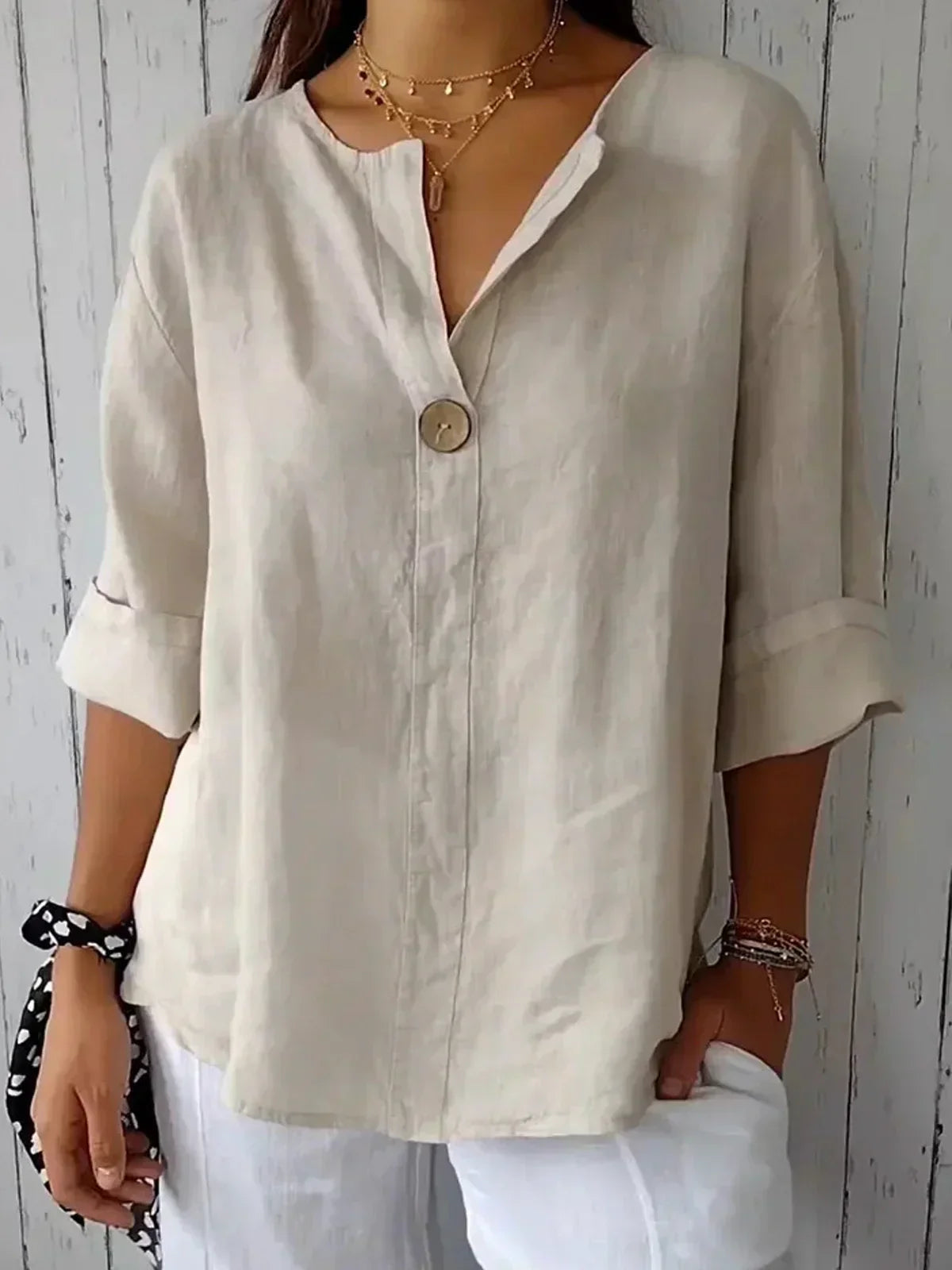 Jessalyn™ | Elegant V-Neck Blouse
