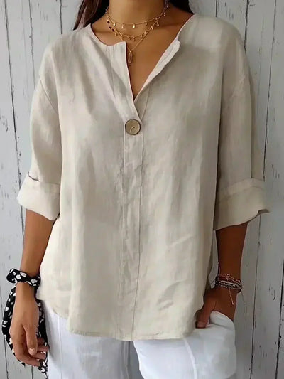 NORTHLINE STUDIO | BUTTON FRONT LINEN BLOUSE