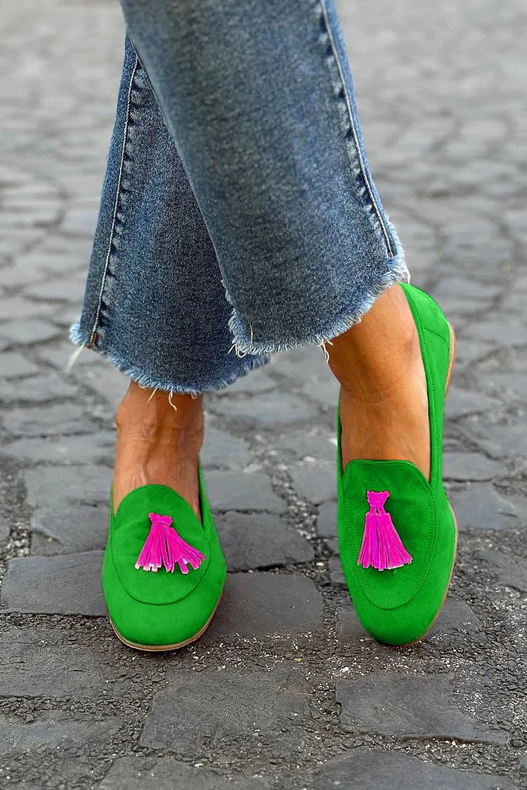 Iris | Tassel Loafers with Contrast Detail