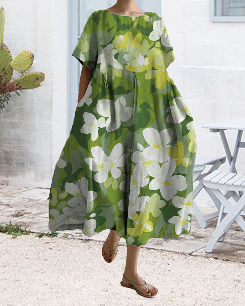 Ruzana™ | Loose Printed Dress With Short Sleeves