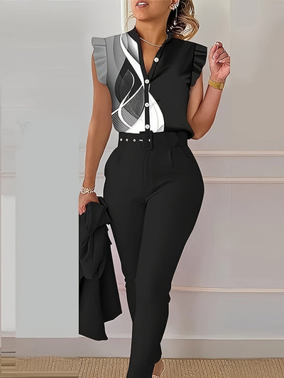 Aria™ - Stylish Ruffle-Sleeve Set