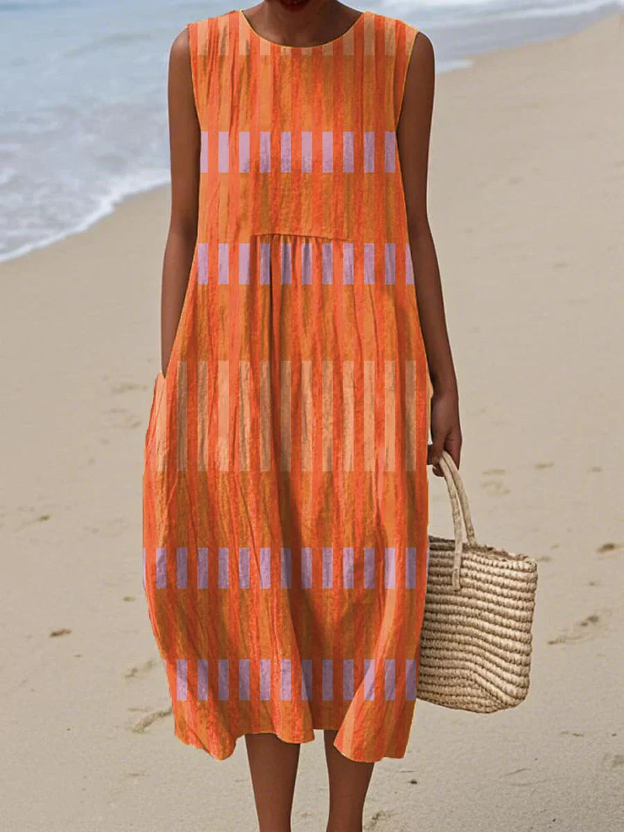 Sabina | Elegant Geometric Print Dress