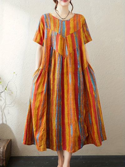 Nora | Sunset Stripe Maxi Dress