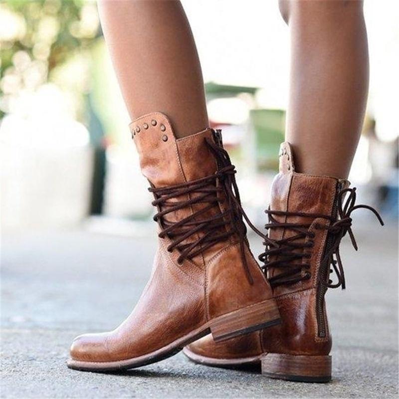 Maura™ | Leather Lace-Up Boots
