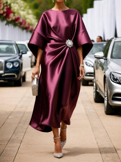Luciana | Luxe Shimmer Satin Long Dress