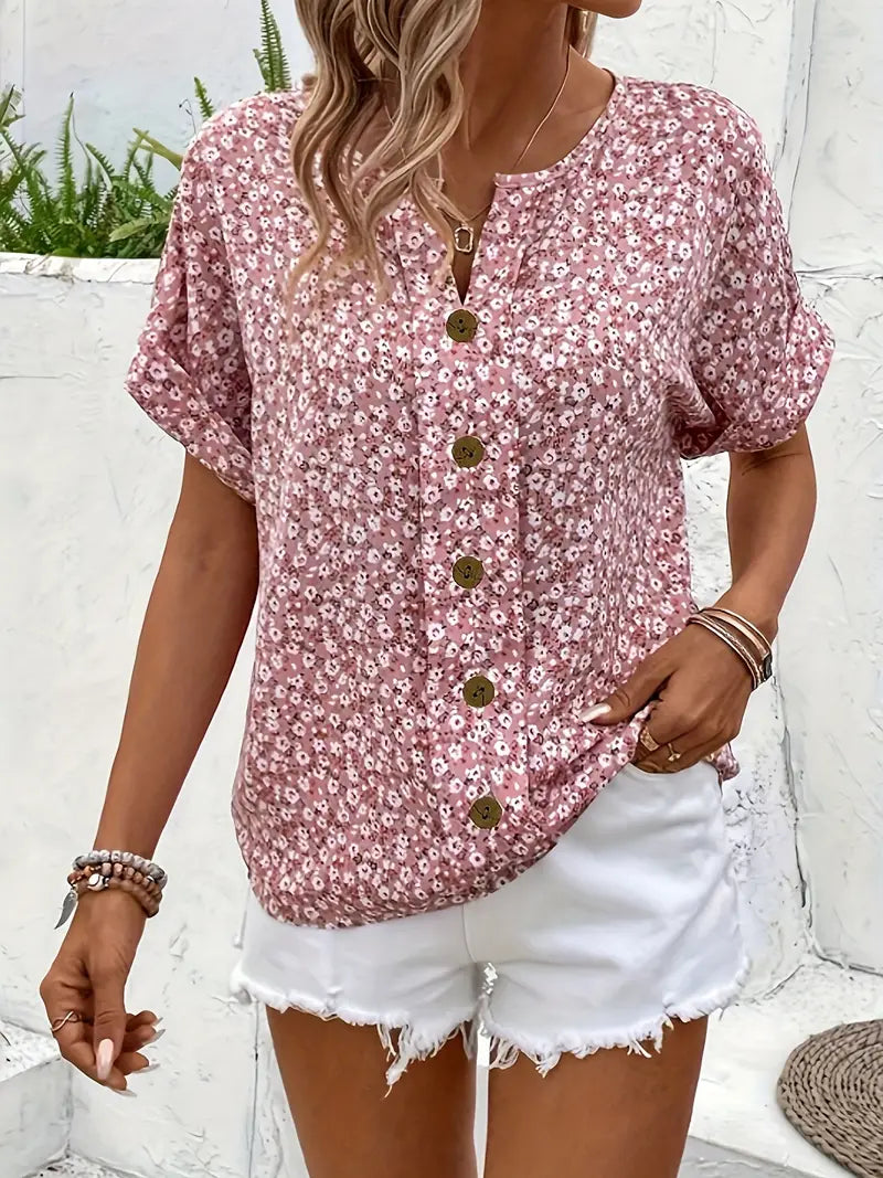 FLORENCE™ - FLORAL PRINT TUMMY-COVER BLOUSE