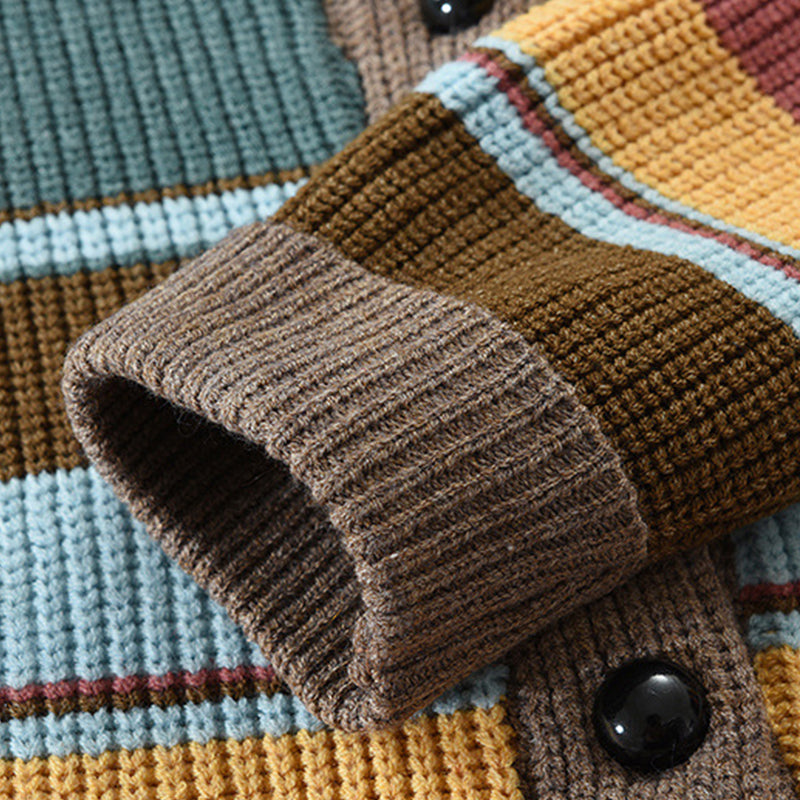 Asher™ | Colorblock Lapel Sweater Jacket