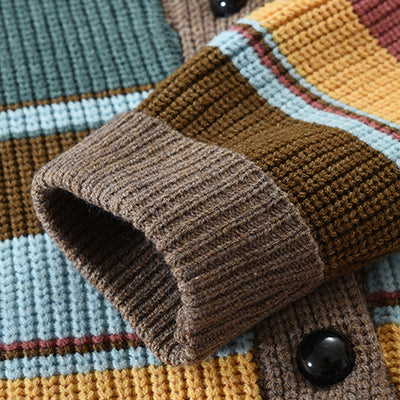 Asher™ | Colorblock Lapel Sweater Jacket