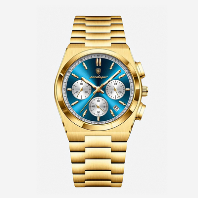 Logan | Sleek Steel Finish Modern Chronograph Build Watch