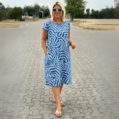 Nelia | Summer Dress with Round Neck and Beautiful Print