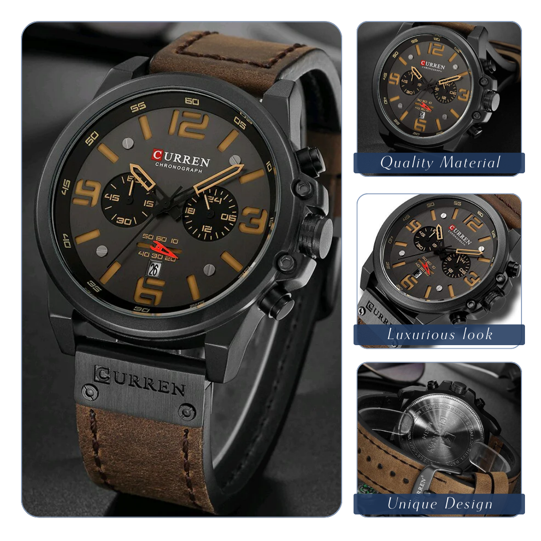 Isaac | Men's Retro Leather Wrist Watch