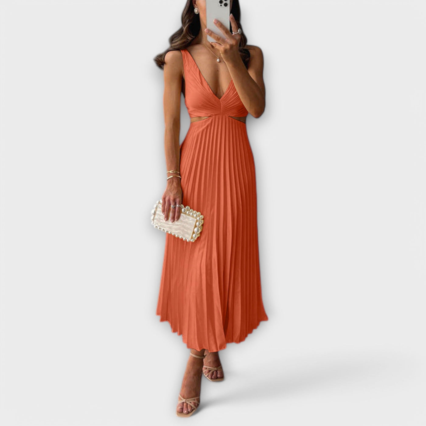 Helena | Pleated Evening Midi