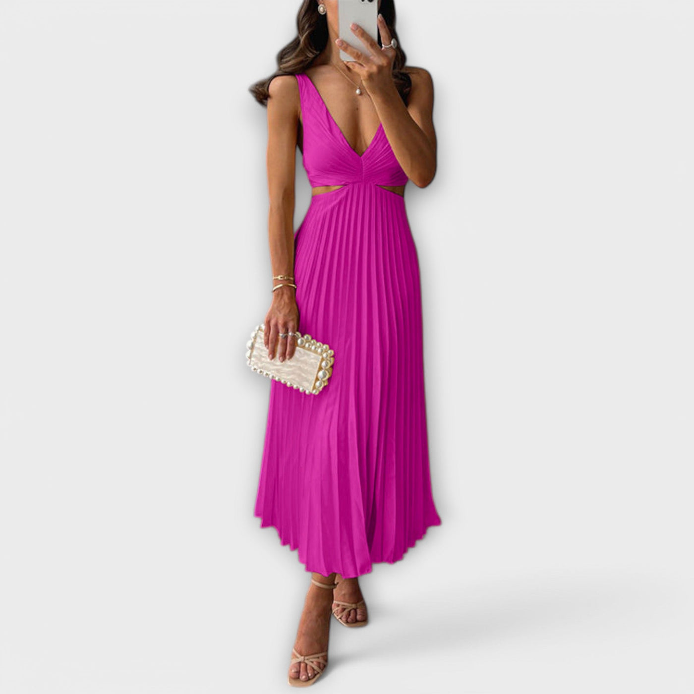 Helena | Pleated Evening Midi