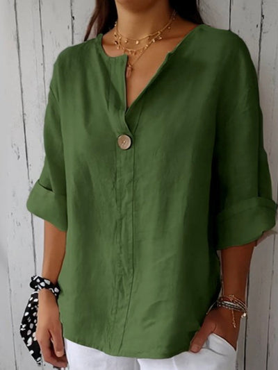 NORTHLINE STUDIO | BUTTON FRONT LINEN BLOUSE
