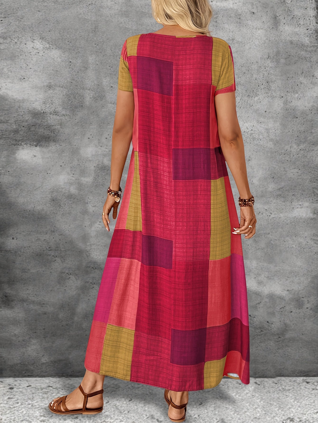 Clara | Vibrant Plaid Maxi Dress