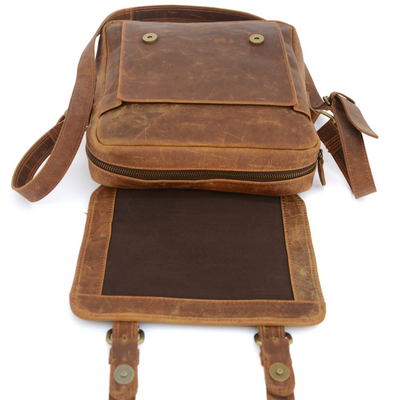 Brown Vintage Leather Crossover Bag