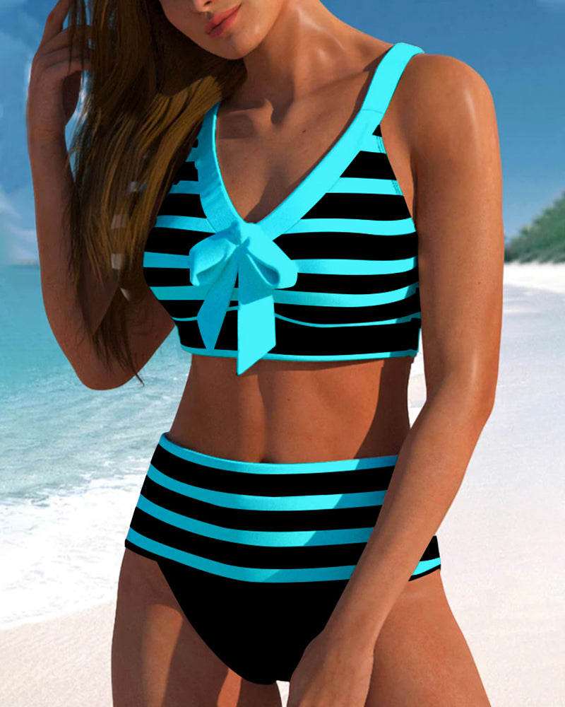 Roksana – Striped High-Waisted Bikini