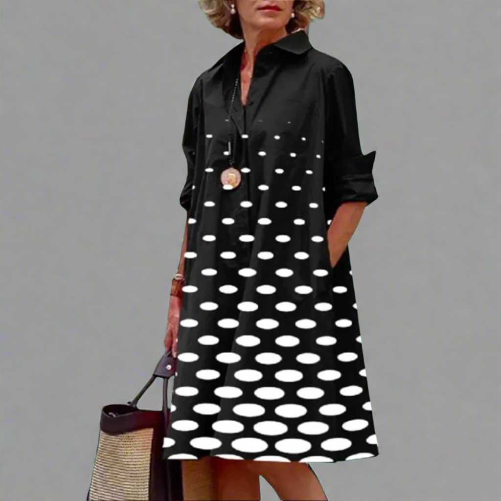 Donna | Stylish Unique Dot Print Loose Dress