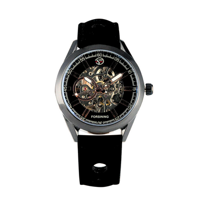 Felipe | Bold Men’s Skeleton Leather Watch