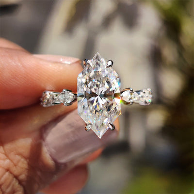 Dutch Marquise Cut Moissanite Engagement Ring