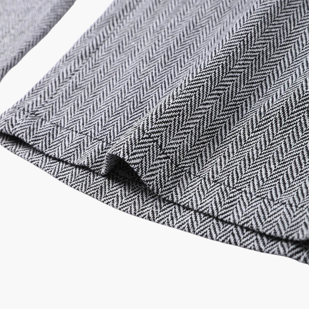 Ivory - Elegant Fishbone Pattern 3-Piece Suit