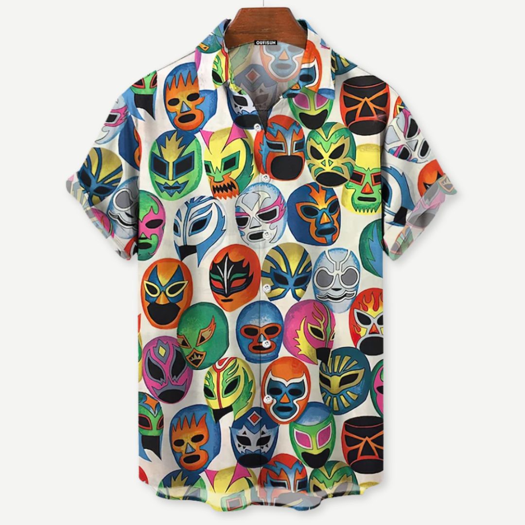 Relaxed "Festival of Masks" Shirt