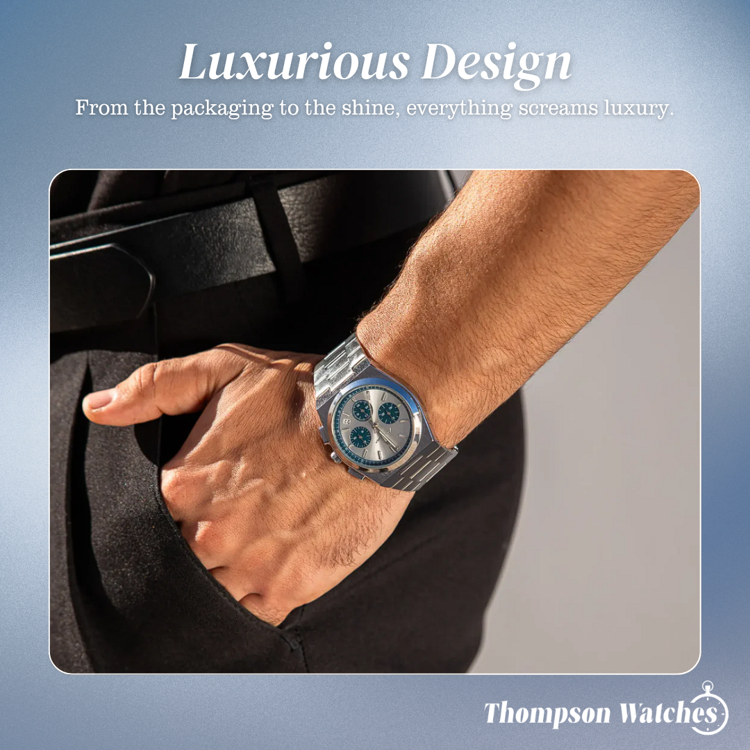 Logan | Sleek Steel Finish Modern Chronograph Build Watch