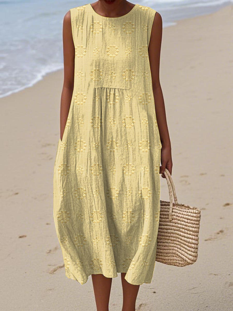 Gracelyn | Breezy Embroidered Sleeveless Beach Dress