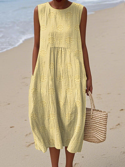 Gracelyn | Breezy Embroidered Sleeveless Beach Dress