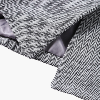 Ivory - Elegant Fishbone Pattern 3-Piece Suit