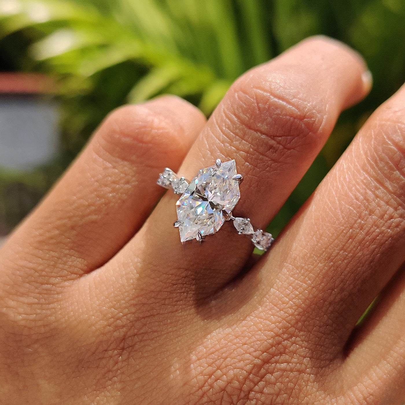 Dutch Marquise Cut Moissanite Engagement Ring