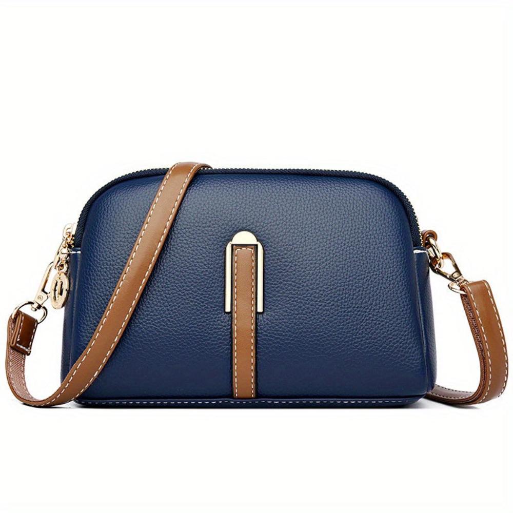 Mila Litchi Crossbody Bag with Embossed Print