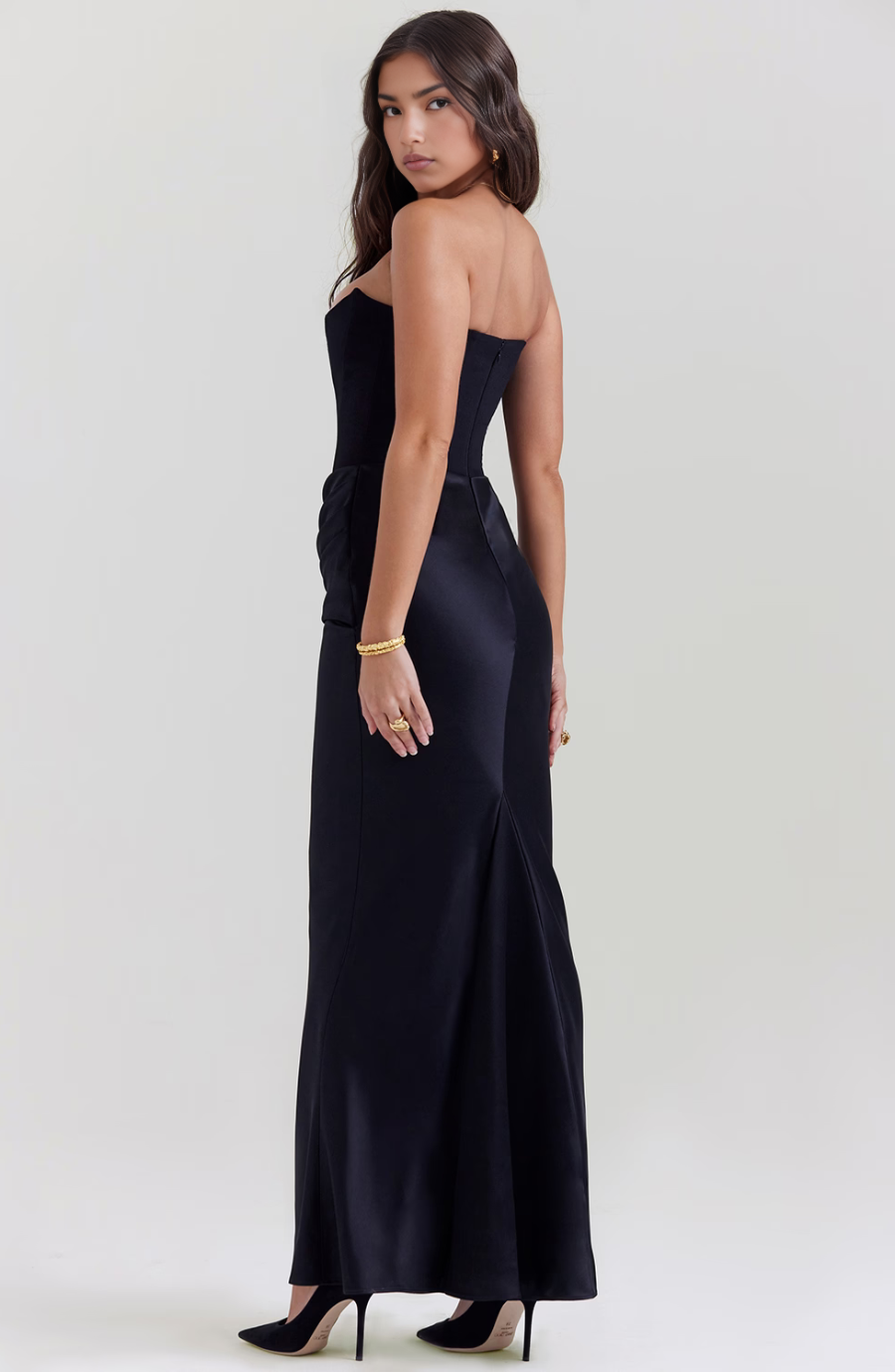 Hera | Elegant Retro Solid Color Strapless Party Dress