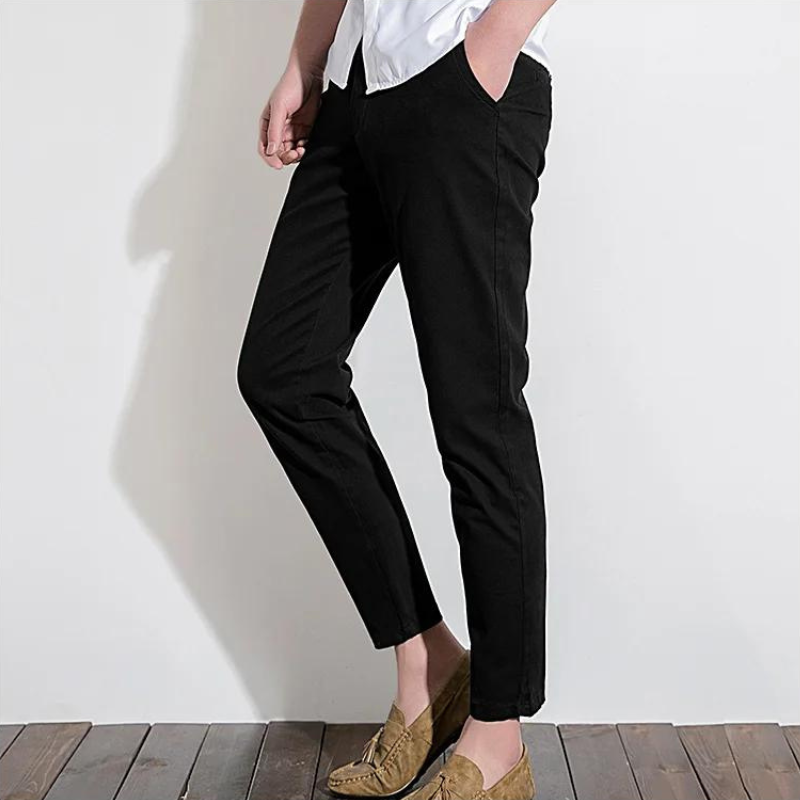 Men’s Chino Pants – Slim Fit – 100% Cotton – Tailored Style – Full Length Breathable
