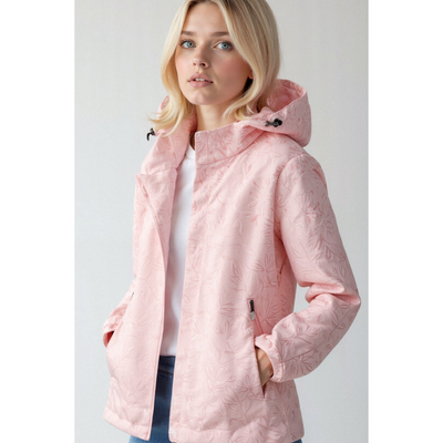 Women’s Windbreaker Jacket – Relaxed Fit – Lightweight – Hooded – Zippered Pockets