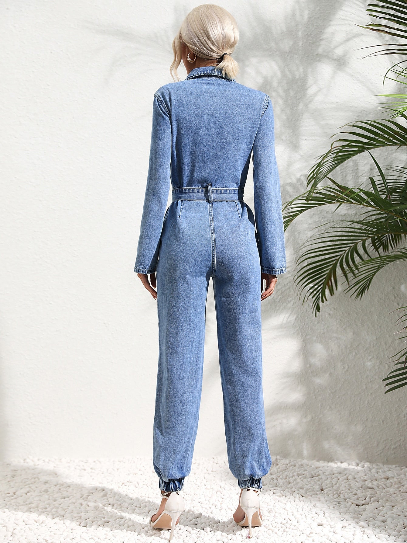 Trendy Denim Overall with Flap Pockets