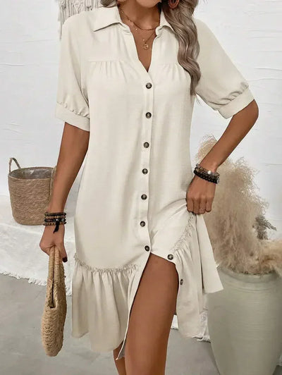 Isla | Elegant Button-Up Summer Dress