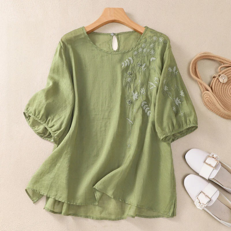 MONICA LINEN BLOUSE