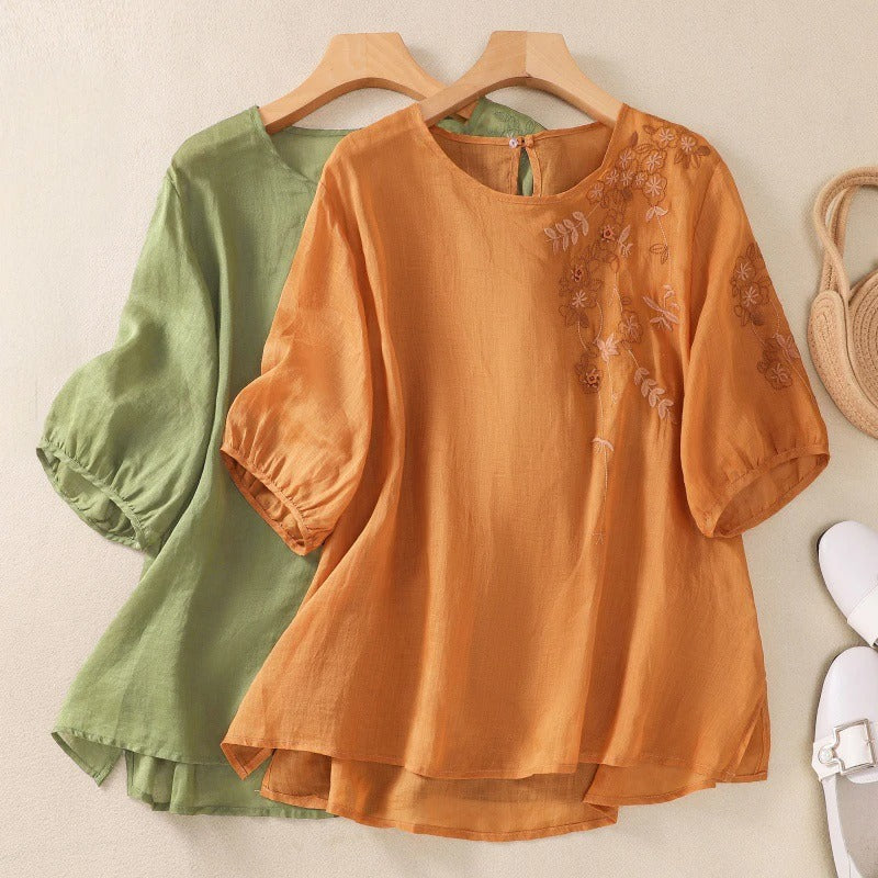 MONICA LINEN BLOUSE