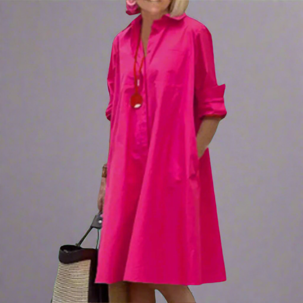 Nancy | Women's Long Sleeve Shirt Dress