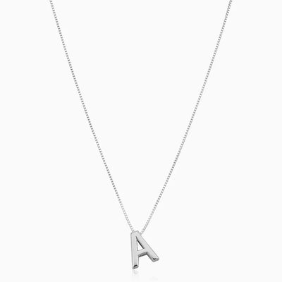 Love letter initial necklace | White Gold 18k