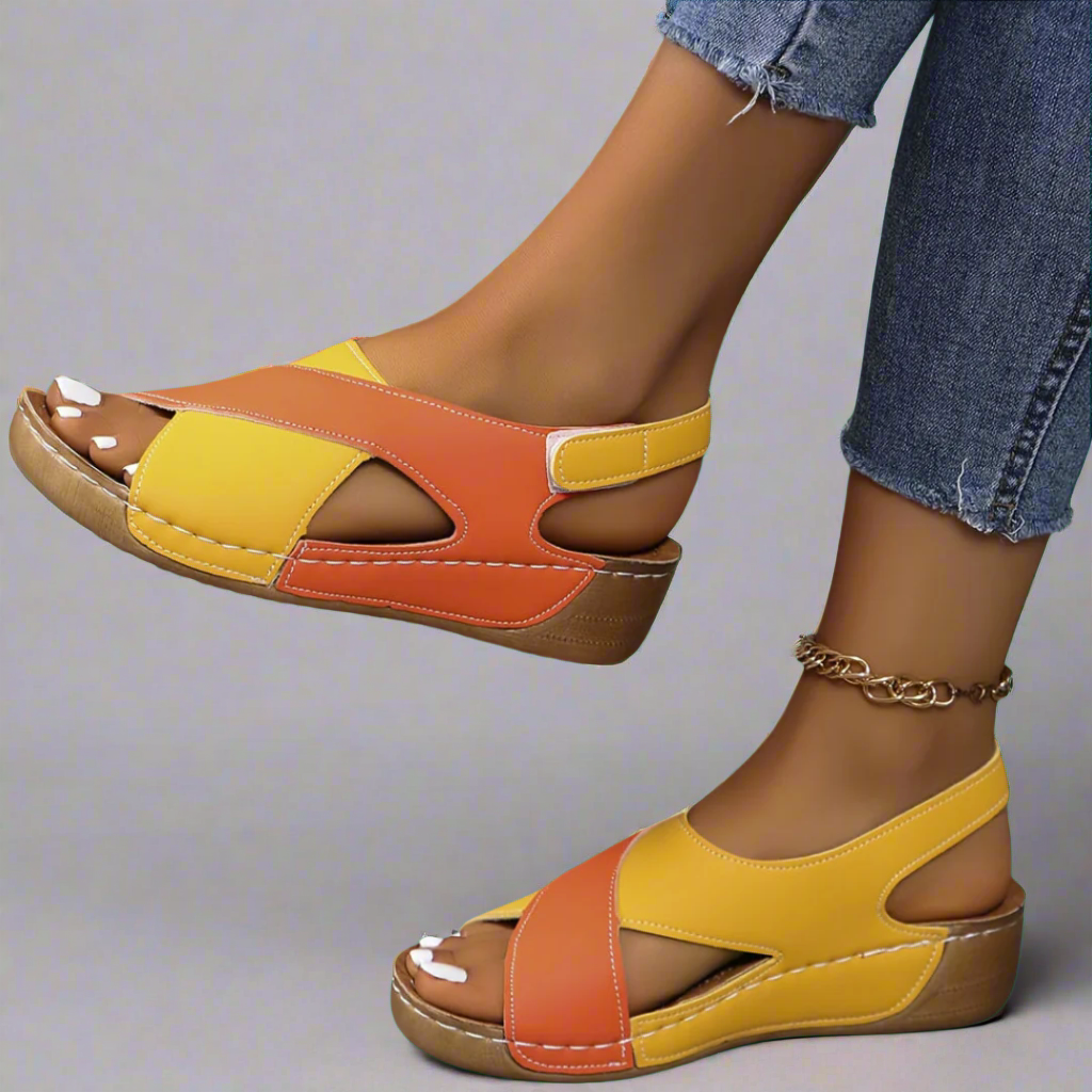 NORTHLINE STUDIO | COLORBLOCK SLINGBACK SANDALS