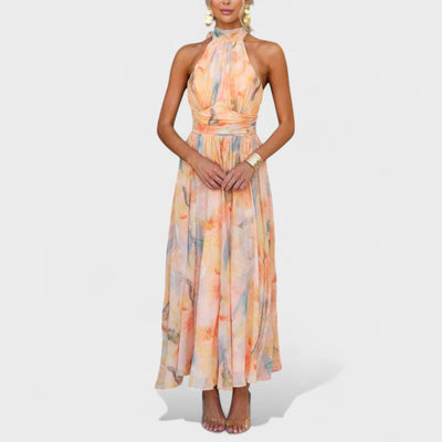 Imogen | Abstract Halter Maxi Dress