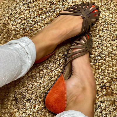 Karla | Cutout Sandals with Two-Tone Detail