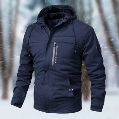 Men’s Hooded Jacket – Waterproof Synthetic – Tailored Fit – Multi-Pocket Design